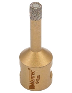 Koronka do gresu Wertec o średnicy 8mm do wiercenia na sucho przy użyciu szlifierki kątowej. 2