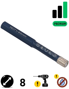 Koronka diamentowa do płytek Nozar o średnicy 8mm.
