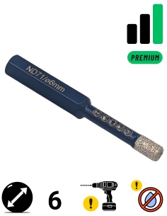 Koronka diamentowa do płytek Nozar o średnicy 6mm.