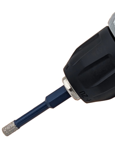 Koronka diamentowa do płytek Nozar o średnicy 6mm. Do wiercenia na sucho przy użyciu wiertarki lub wkrętarki bez użycia udaru.