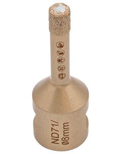 Koronka do gresu Nozar o średnicy 8mm do wiercenia na sucho przy użyciu szlifierki kątowej. 2