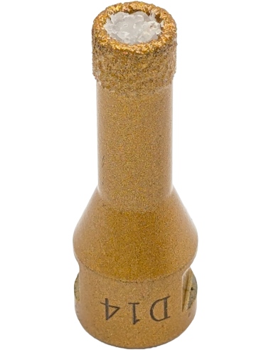 Koronka do gresu Nozar o średnicy 14mm do wiercenia na sucho przy użyciu szlifierki kątowej.