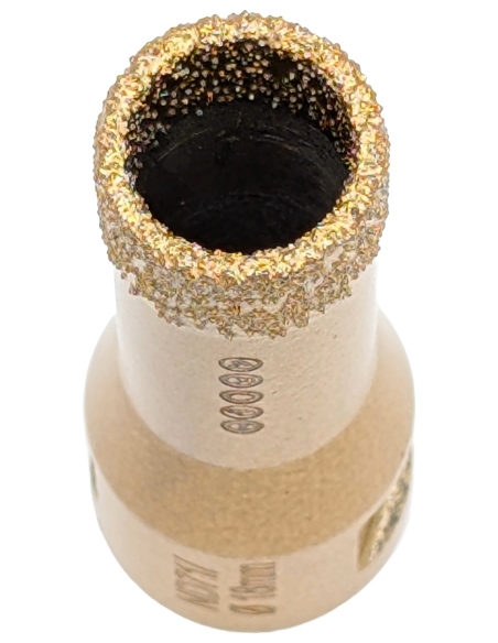 Koronka do gresu Nozar o średnicy 18mm do wiercenia na sucho przy użyciu szlifierki kątowej.