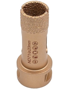 Koronka do gresu Nozar o średnicy 20mm do wiercenia na sucho przy użyciu szlifierki kątowej. 2