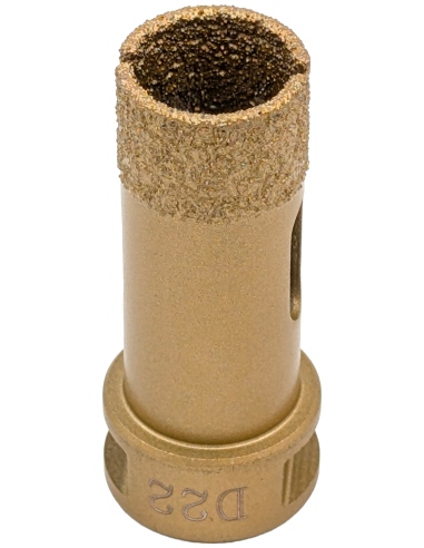 Koronka do gresu Nozar o średnicy 22mm do wiercenia na sucho przy użyciu szlifierki kątowej.