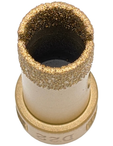 Koronka do gresu Nozar o średnicy 22mm do wiercenia na sucho przy użyciu szlifierki kątowej.