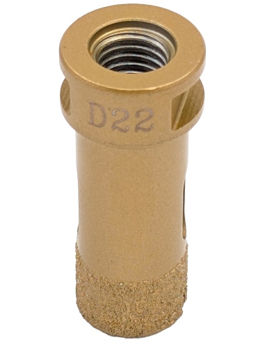 Koronka do gresu Nozar o średnicy 22mm do wiercenia na sucho przy użyciu szlifierki kątowej.