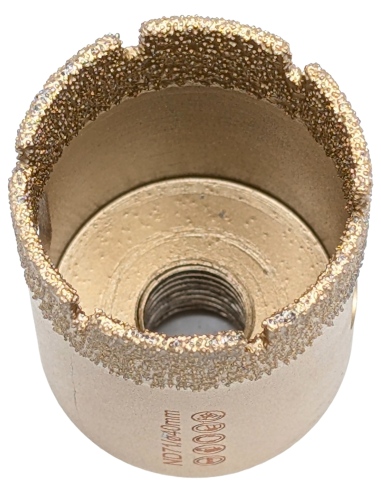 Koronka do gresu Nozar o średnicy 40mm do wiercenia na sucho przy użyciu szlifierki kątowej.