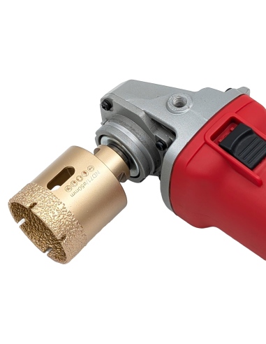 Koronka do gresu Nozar o średnicy 50mm do wiercenia na sucho przy użyciu szlifierki kątowej.