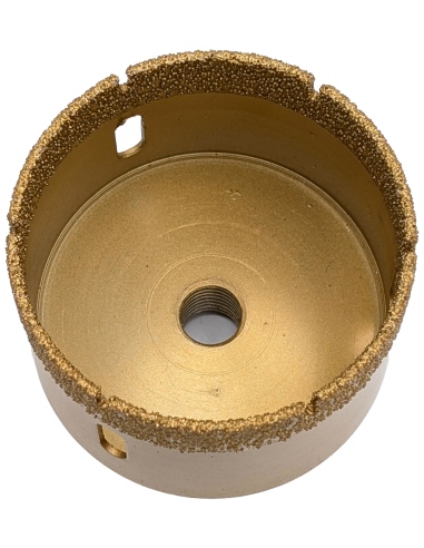 Koronka do gresu Nozar o średnicy 75mm do wiercenia na sucho przy użyciu szlifierki kątowej.