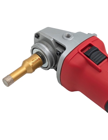 Koronka do gresu Wertec o średnicy 14mm do wiercenia na sucho przy użyciu szlifierki kątowej. Koronka do gresu Wertec o średnicy 14mm do wiercenia na sucho przy użyciu szlifierki kątowej.