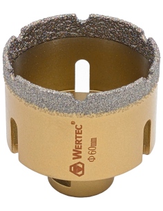 Koronka do gresu Wertec o średnicy 60mm do wiercenia na sucho przy użyciu szlifierki kątowej. 2