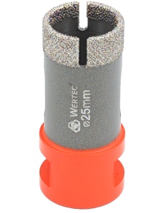 Koronka do gresu Wertec Matrix o średnicy 25mm do wiercenia na sucho przy użyciu szlifierki kątowej. 2