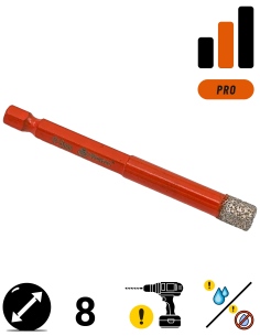 Koronka diamentowa do płytek Wertec o średnicy 8mm.