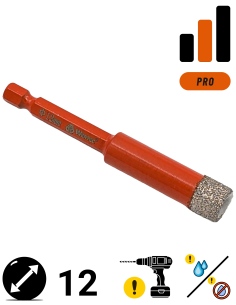 Koronka diamentowa do płytek Wertec o średnicy 12mm.