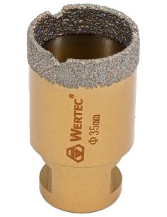 Koronka do gresu Wertec o średnicy 35mm do wiercenia na sucho przy użyciu szlifierki kątowej. 2