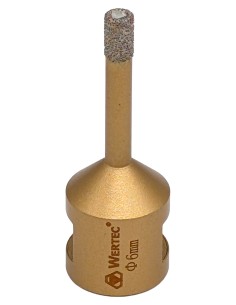 Koronka do gresu Wertec o średnicy 6mm do wiercenia na sucho przy użyciu szlifierki kątowej. 2