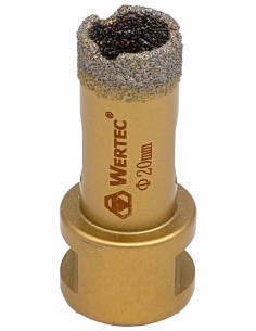Koronka do gresu Wertec o średnicy 20mm do wiercenia na sucho przy użyciu szlifierki kątowej. 2