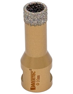 Koronka do gresu Wertec o średnicy 16mm do wiercenia na sucho przy użyciu szlifierki kątowej. 2