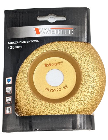 Wypukła tarcza diamentowa Wertec Gold 125mm do szlifowania gresu.