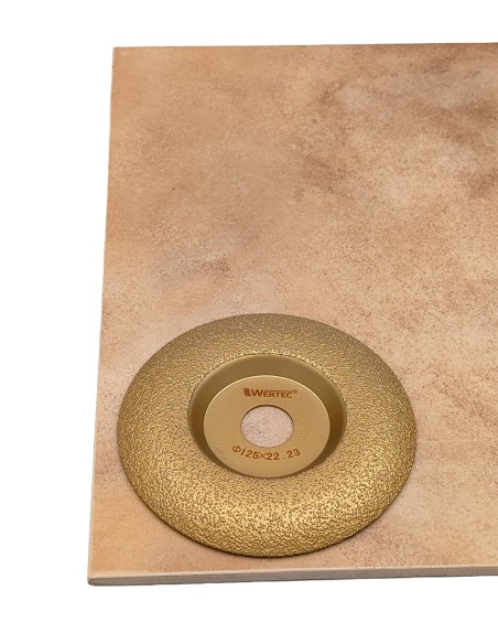 Wypukła tarcza diamentowa Wertec Gold 125mm do szlifowania gresu.
