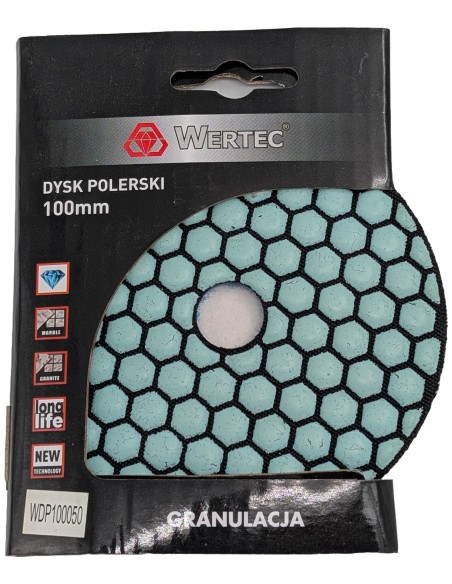 Dysk polerski do polerowania i szlifowania gresu Wertec 100mm - gradacja 50