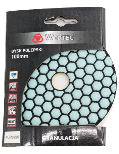 Dysk polerski do polerowania i szlifowania gresu Wertec 100mm - gradacja 100