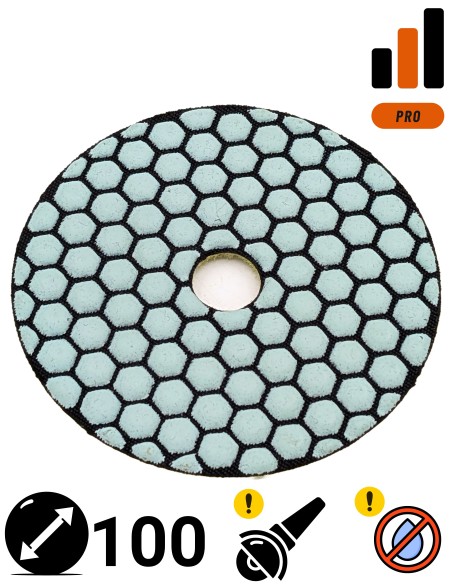 Dysk polerski do polerowania i szlifowania gresu Wertec 100mm - gradacja 100