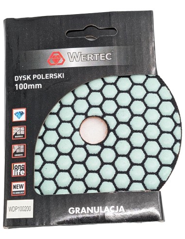 Dysk polerski do polerowania i szlifowania gresu Wertec 100mm - gradacja 200