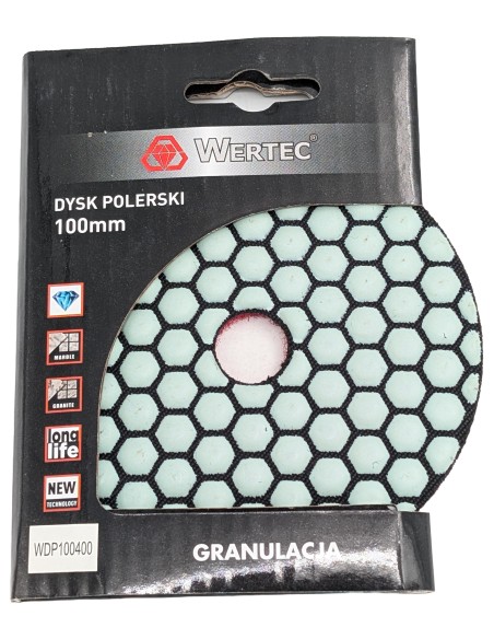 Dysk polerski do polerowania i szlifowania gresu Wertec 100mm - gradacja 400